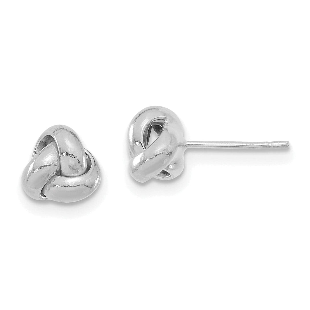 Lovely Rita's Earrings 14K White Gold Elegant Polished 7.5mm Love Knot Post Earrings