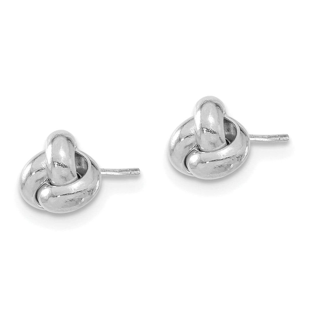 Lovely Rita's Earrings 14K White Gold Elegant Polished 7.5mm Love Knot Post Earrings