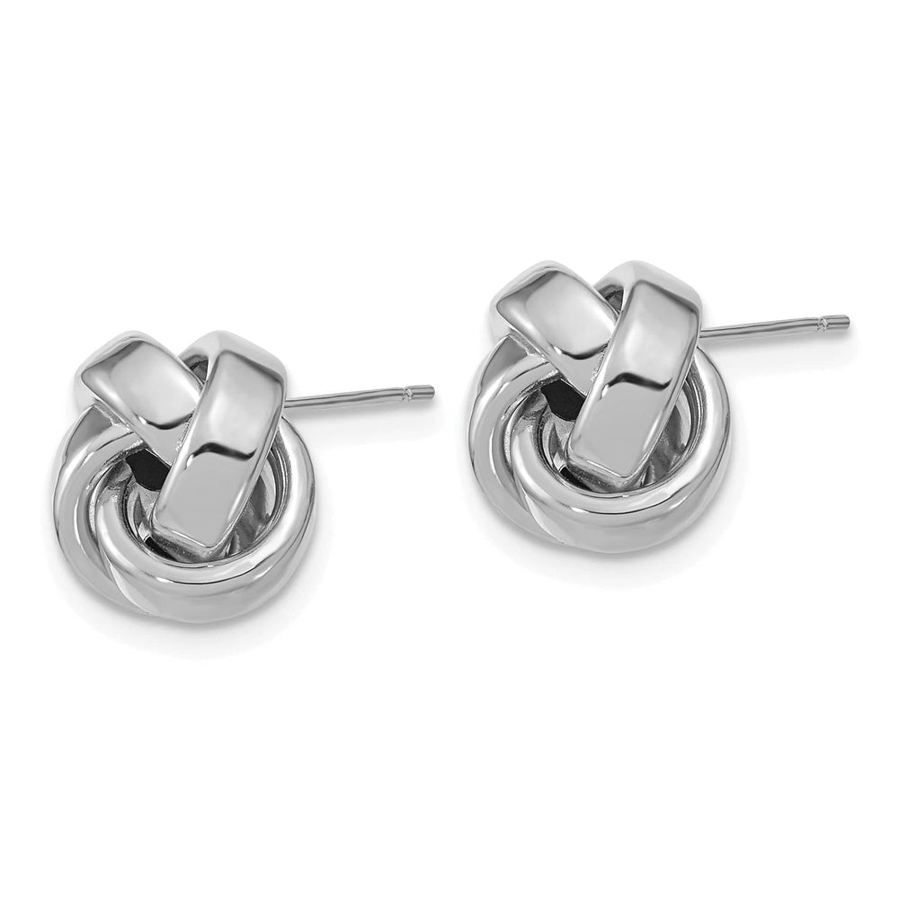 Lovely Rita's Earrings 14K White Gold Exquisite Polished 12mm Love Knot Post Earrings