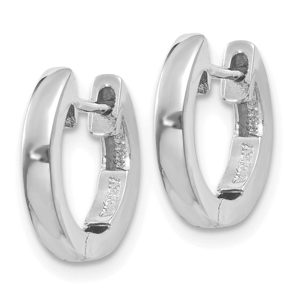 Lovely Rita's Earrings 14K White Gold Exquisite Polished 3mm Round Hinged Hoop Earrings