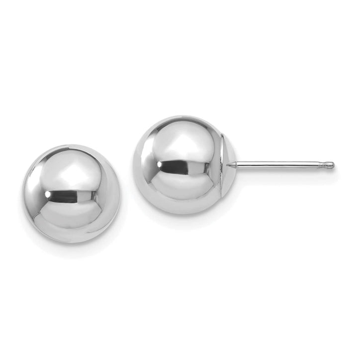 Lovely Rita's Earrings 14K White Gold Exquisite Polished 8mm Ball Post Earrings