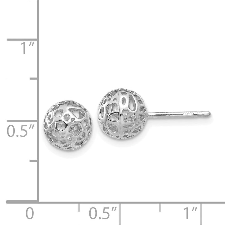 Lovely Rita's Earrings 14K White Gold Fancy Polished 7.5mm Fancy Ball Post Earrings