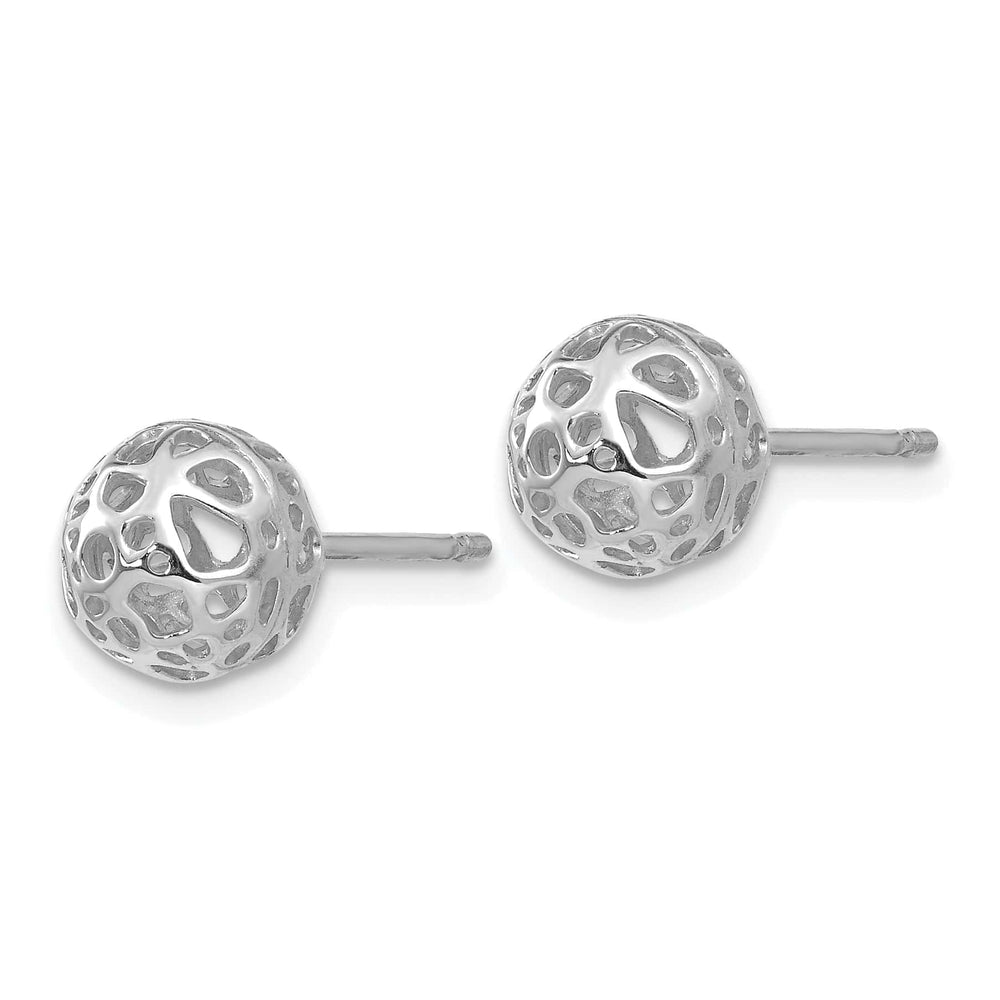 Lovely Rita's Earrings 14K White Gold Fancy Polished 7.5mm Fancy Ball Post Earrings