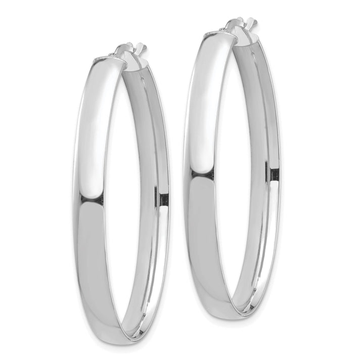 Lovely Rita's Earrings 14K White Gold Fashionable Polished 27.41 mm Oval Tube Hoop Earrings