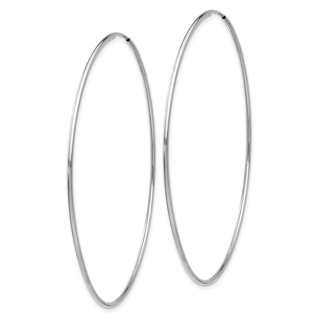 Lovely Rita's Earrings 14K White Gold Fine Polished 63mm Endless Hoop Earrings