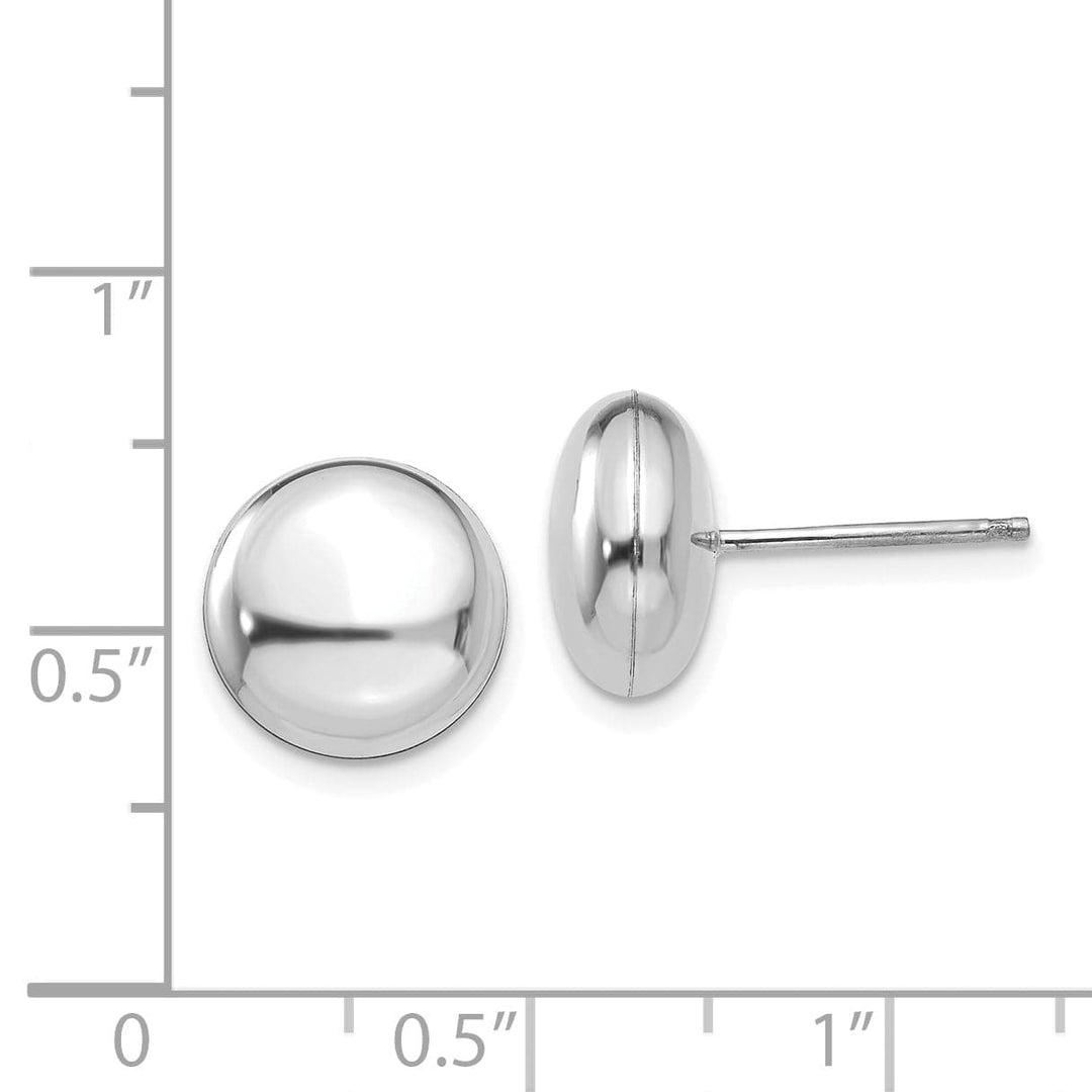 Lovely Rita's Earrings 14K White Gold Glamorous Polished 10.5mm Button Post Earrings