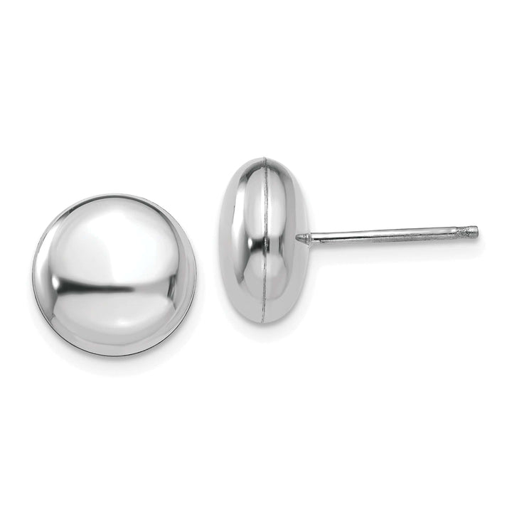 Lovely Rita's Earrings 14K White Gold Glamorous Polished 10.5mm Button Post Earrings