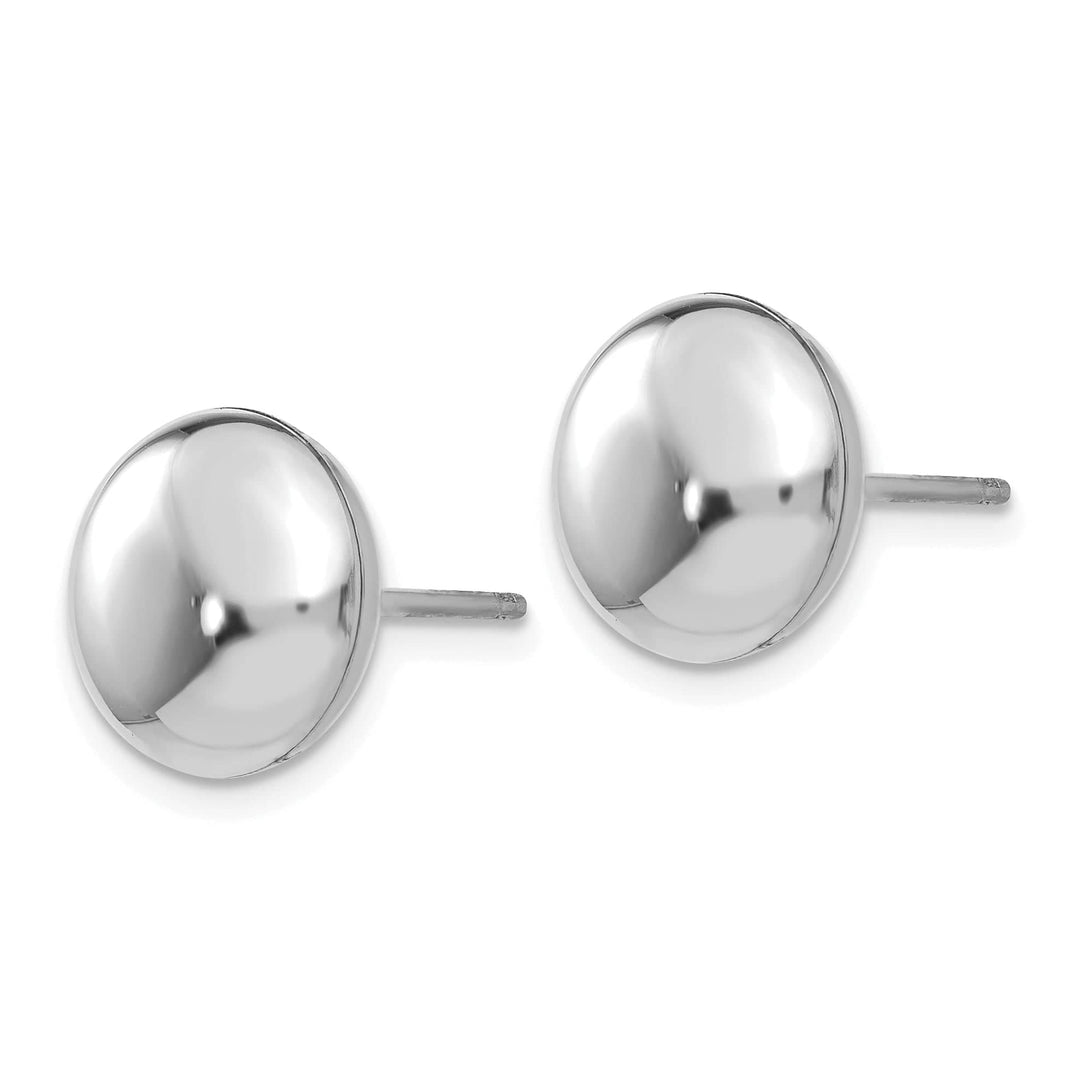 Lovely Rita's Earrings 14K White Gold Glamorous Polished 10.5mm Button Post Earrings