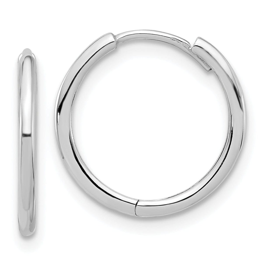 Lovely Rita's Earrings 14K White Gold Gorgeous Polished 16mm Round Hinged Hoop Earrings