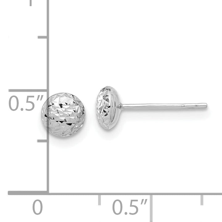 Lovely Rita's Earrings 14K White Gold Lovely Diamond-Cut 5.53mm Button Post Earrings