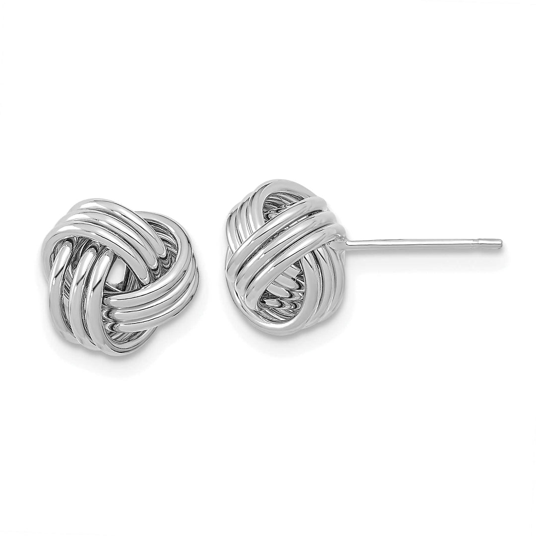 Lovely Rita's Earrings 14K White Gold Lovely Polished 10mm Triple Love Knot Post Earrings