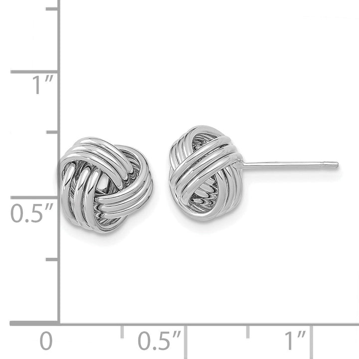 Lovely Rita's Earrings 14K White Gold Lovely Polished 10mm Triple Love Knot Post Earrings
