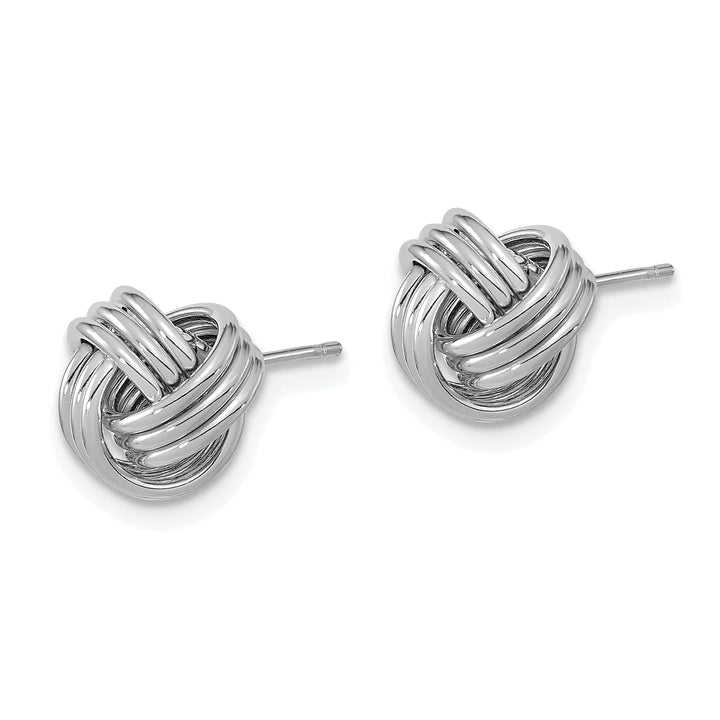 Lovely Rita's Earrings 14K White Gold Lovely Polished 10mm Triple Love Knot Post Earrings