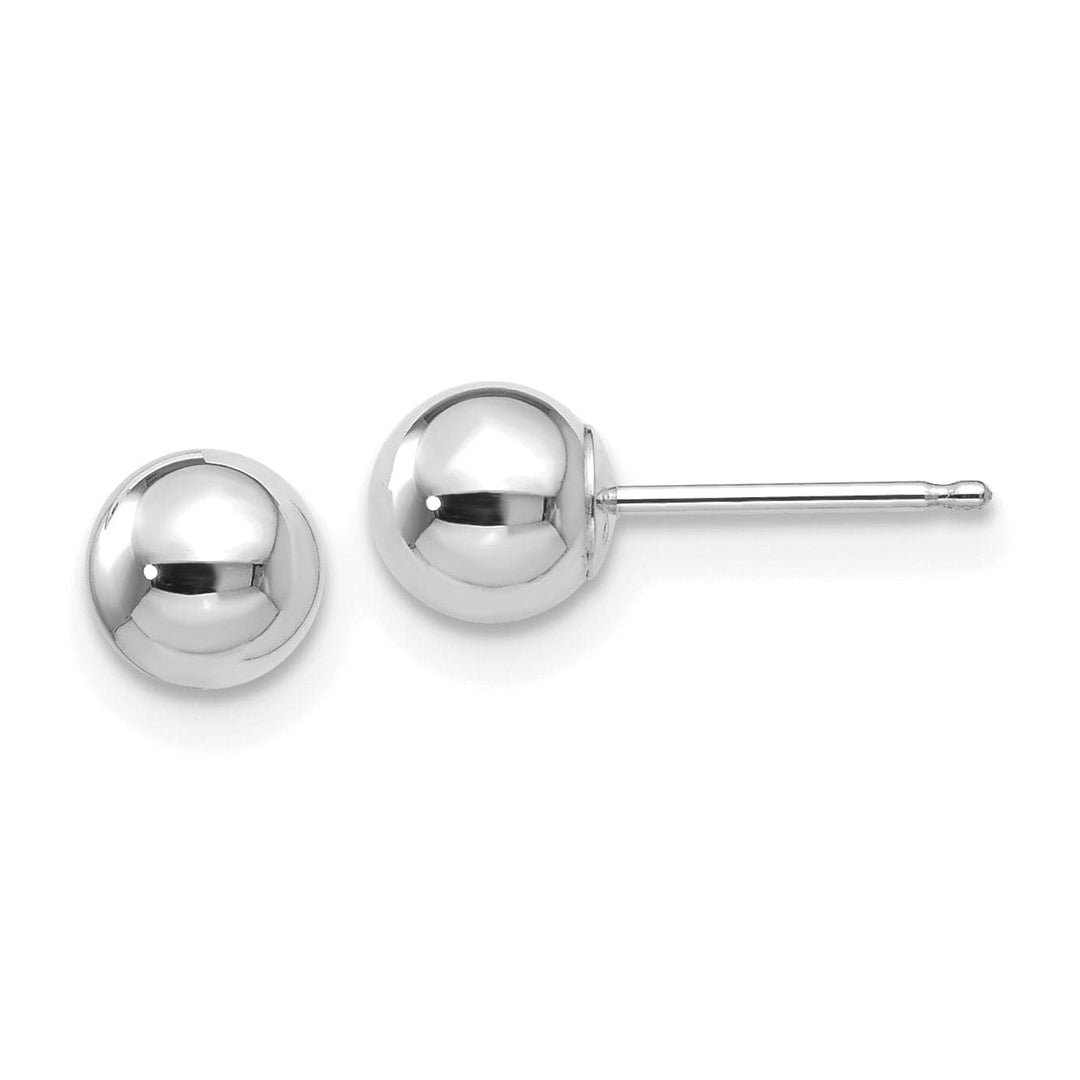 Lovely Rita's Earrings 14K White Gold Lovely Polished 5mm Ball Post Earrings