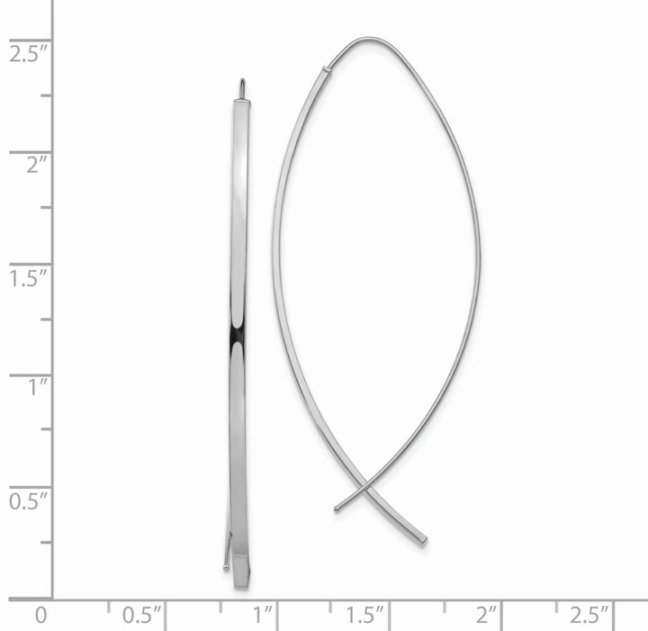 Lovely Rita's Earrings 14K White Gold Luxe Polished 22.6mm Threader Earrings