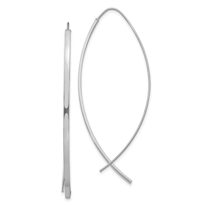 Lovely Rita's Earrings 14K White Gold Luxe Polished 22.6mm Threader Earrings