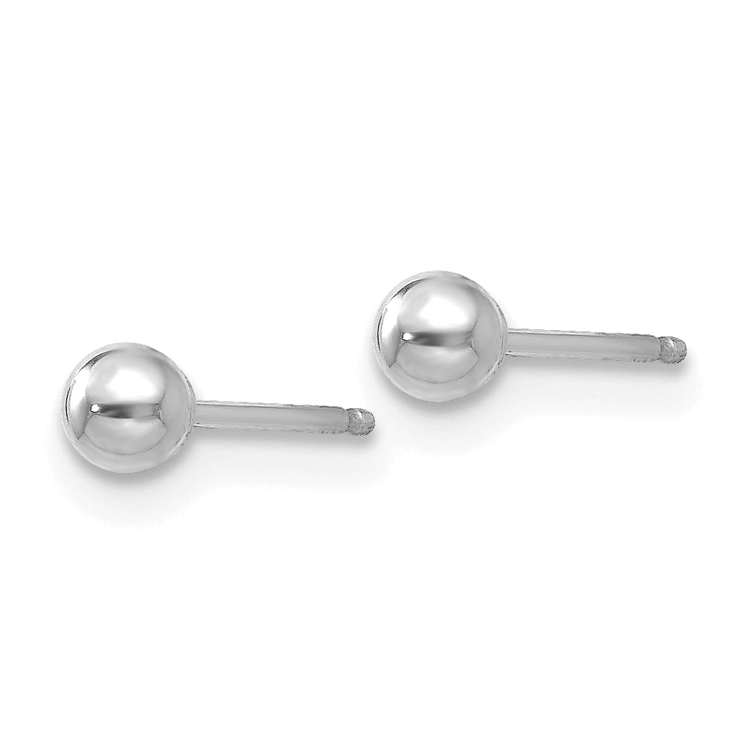 Lovely Rita's Earrings 14K White Gold Luxe Polished 3mm Ball Post Earrings