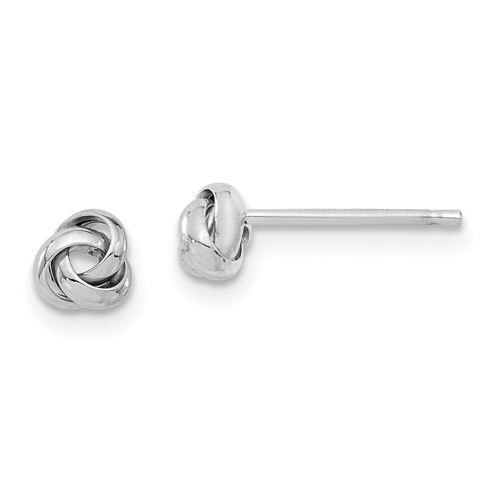 Lovely Rita's Earrings 14K White Gold Luxe Polished 4.5mm Love Knot Post Earrings
