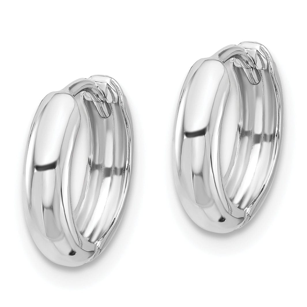 Lovely Rita's Earrings 14K White Gold Luxe Polished 5mm Hinged Hoop Earrings