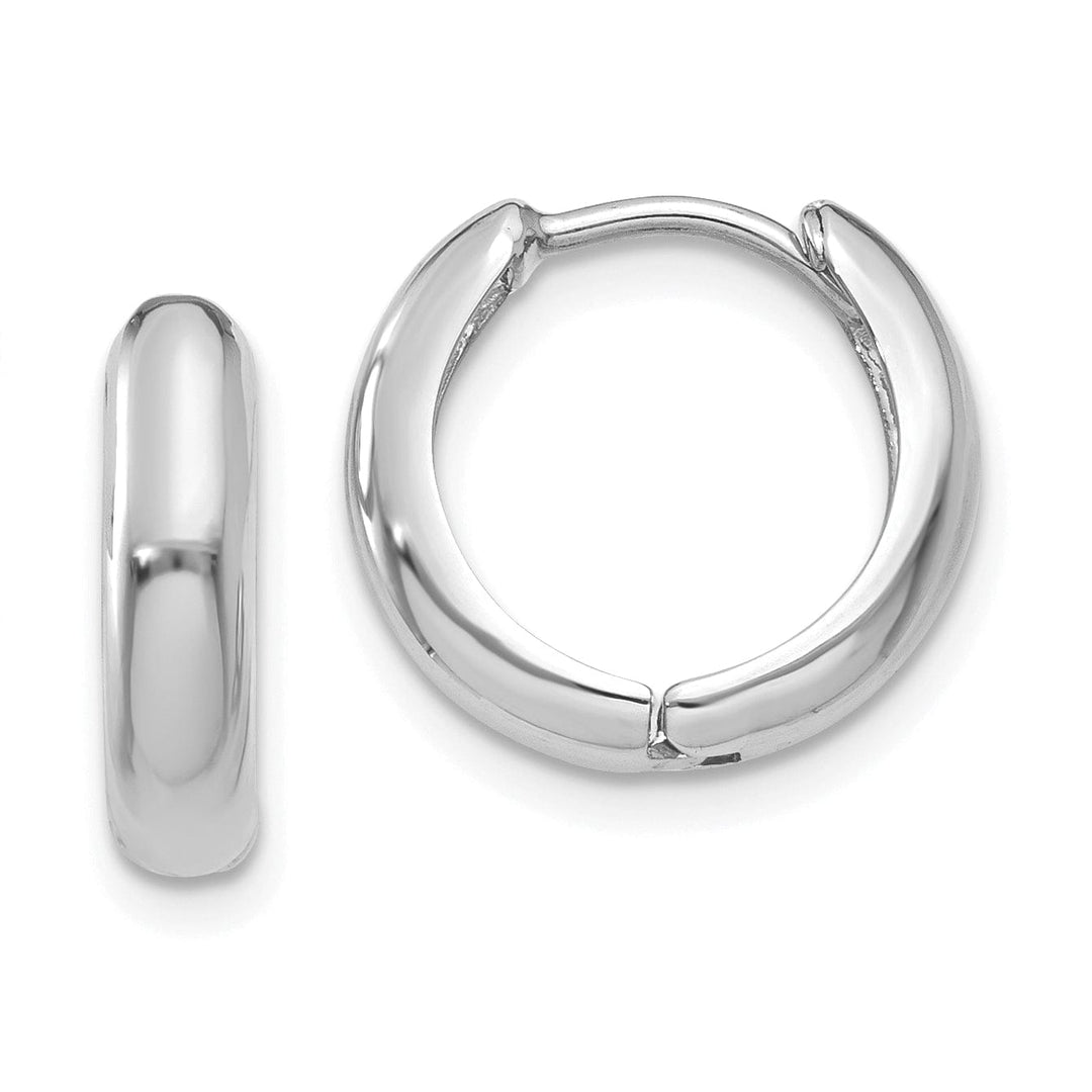 Lovely Rita's Earrings 14K White Gold Luxe Polished 5mm Hinged Hoop Earrings