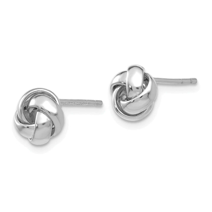Lovely Rita's Earrings 14K White Gold Minimalist Polished 8mm Love Knot Post Earrings