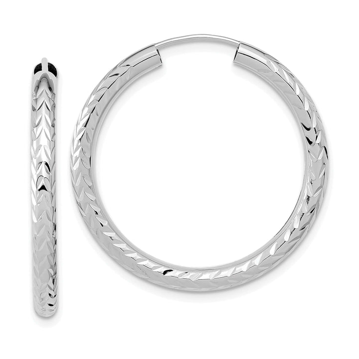 Lovely Rita's Earrings 14K White Gold Modern D.C 3.00x30mm Endless Hoop Earrings