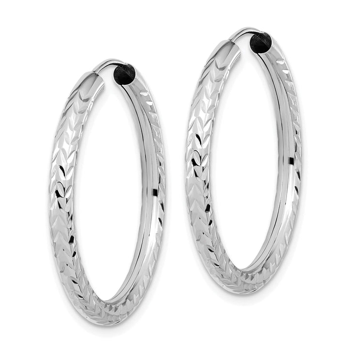Lovely Rita's Earrings 14K White Gold Modern D.C 3.00x30mm Endless Hoop Earrings