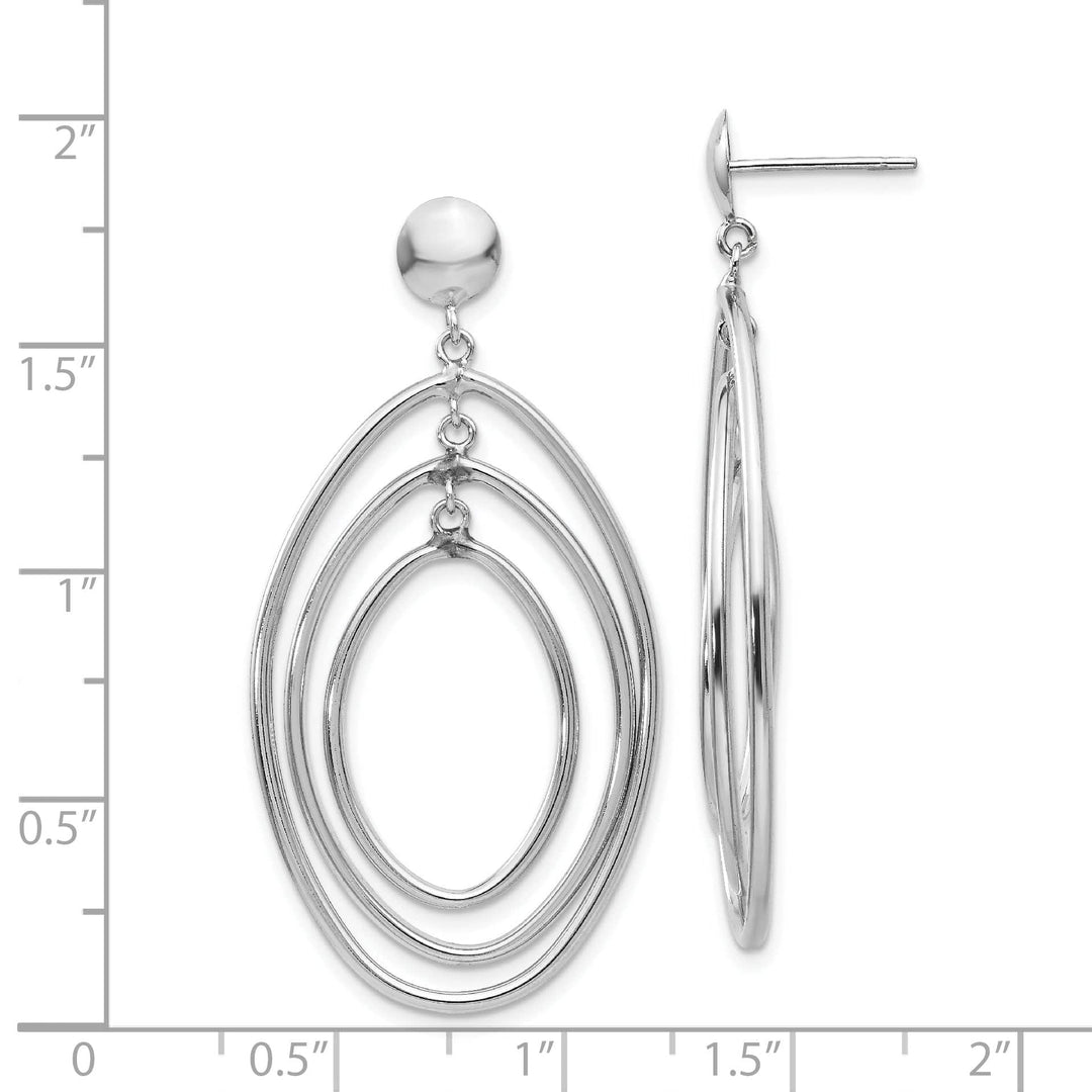 Lovely Rita's Earrings 14K White Gold Modern Polished 24mm Oval Circle Post Earrings