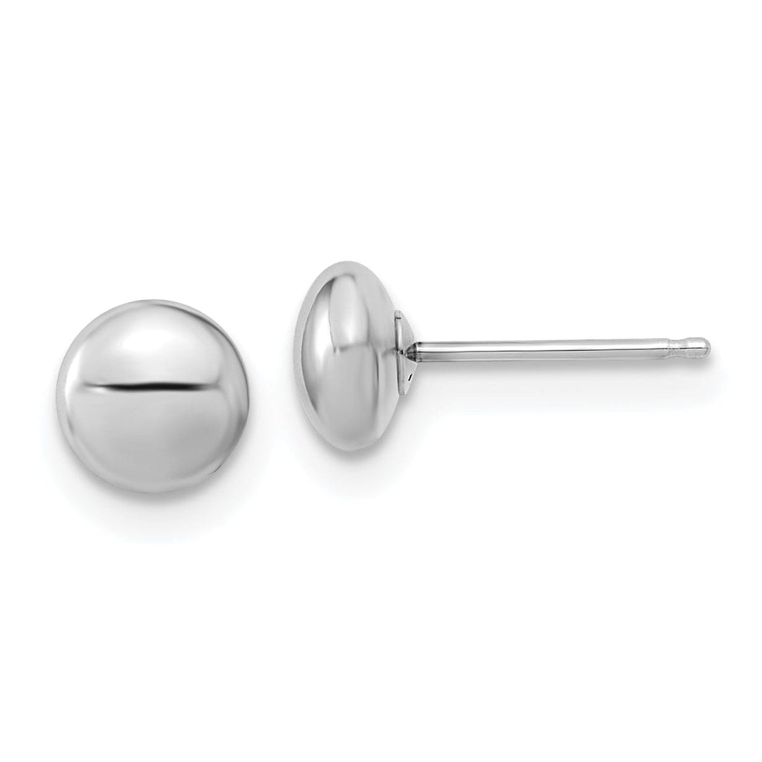 Lovely Rita's Earrings 14K White Gold Ornate Polished 5mm Button Post Earrings