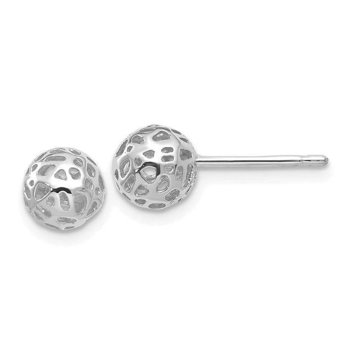 Lovely Rita's Earrings 14K White Gold Perfect Polished 6.5mm Fancy Ball Post Earrings