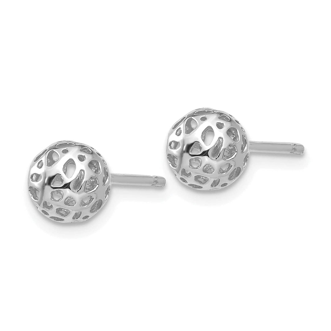 Lovely Rita's Earrings 14K White Gold Perfect Polished 6.5mm Fancy Ball Post Earrings