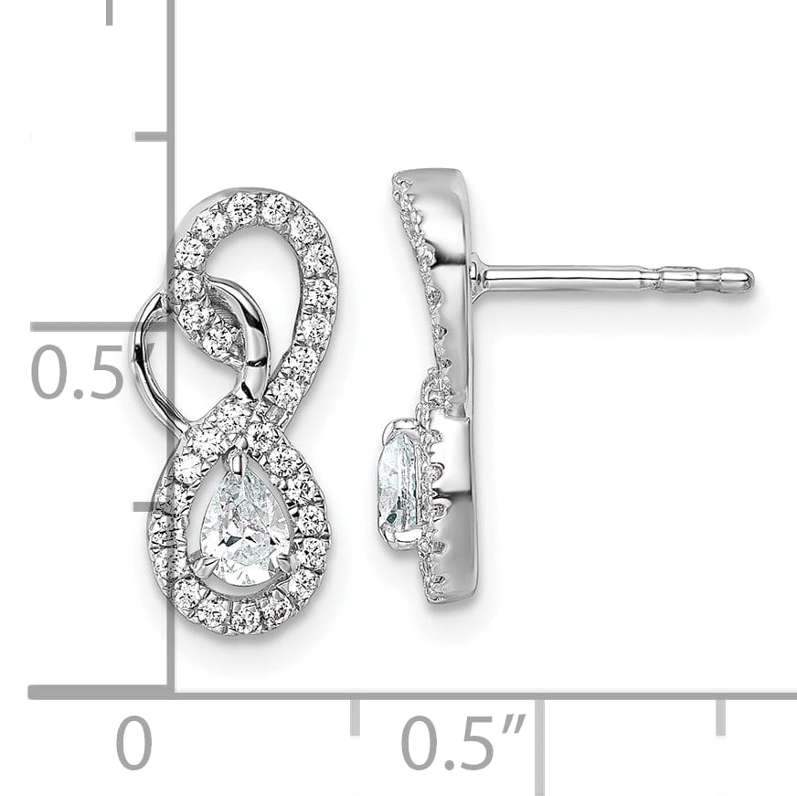 Lovely Rita's Earrings 14K White Gold Polished 1/2 CT Diamond Infinity Drop Post Earrings