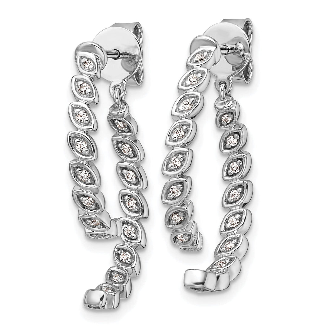 Lovely Rita's Earrings 14K White Gold Polished 1/5 CT Diamond Front Back Dangle Earrings