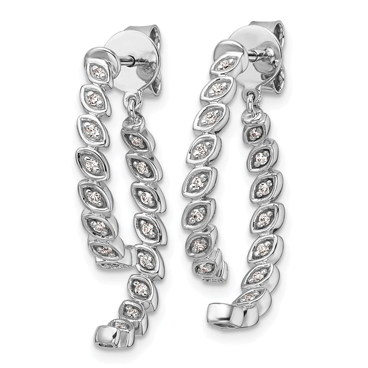 Lovely Rita's Earrings 14K White Gold Polished 1/5 CT Diamond Front Back Dangle Earrings