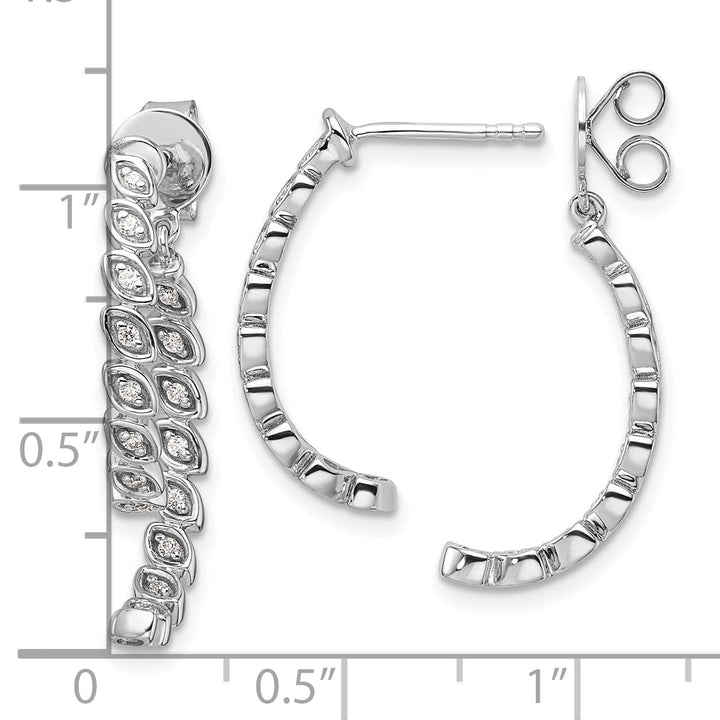 Lovely Rita's Earrings 14K White Gold Polished 1/5 CT Diamond Front Back Dangle Earrings