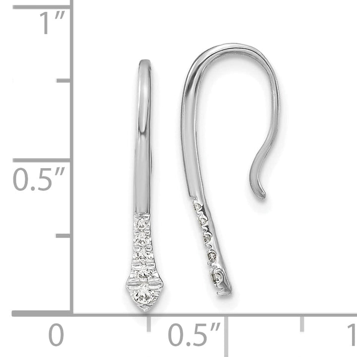 Lovely Rita's Earrings 14k White Gold Polished 1/8 CT Diamond Drop Wire Earrings