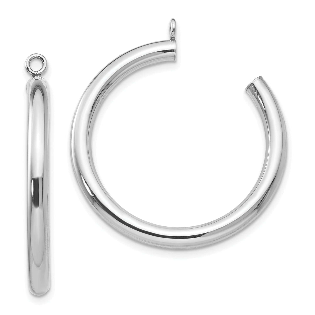 Lovely Rita's Earrings 14k White Gold Polished 3x30mm Tube Hoop Earring Jackets