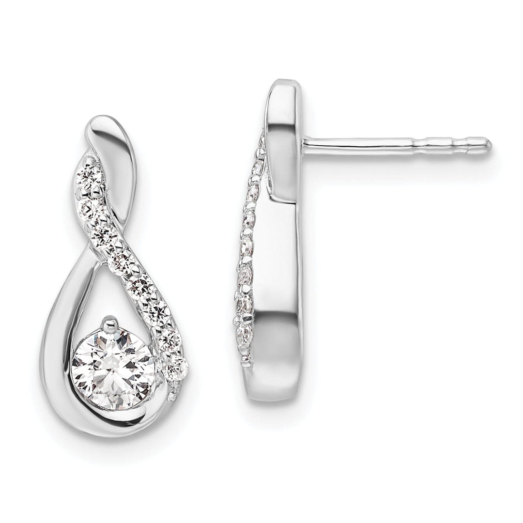 Lovely Rita's Earrings 14K White Gold Polished 5/8 carat Diamond Teardrop Post Earrings
