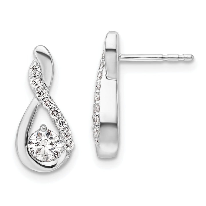 Lovely Rita's Earrings 14K White Gold Polished 5/8 carat Diamond Teardrop Post Earrings
