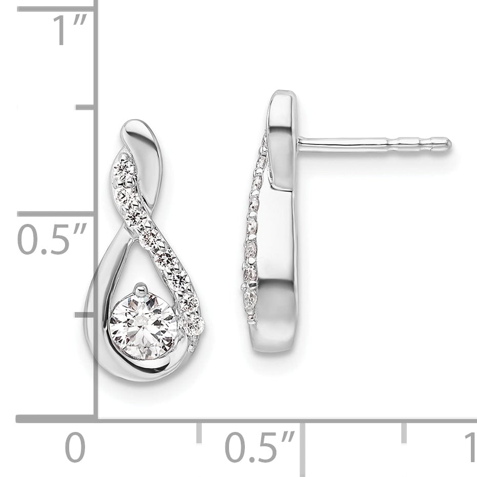 Lovely Rita's Earrings 14K White Gold Polished 5/8 carat Diamond Teardrop Post Earrings