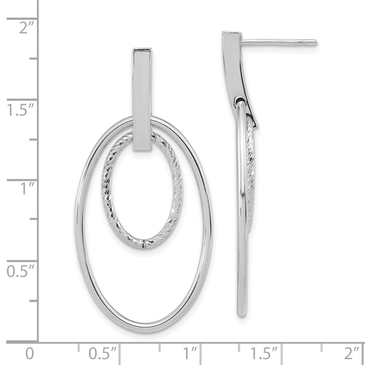 Lovely Rita's Earrings 14K White Gold Polished Diamond-Cut 22mm Post Dangle Earrings