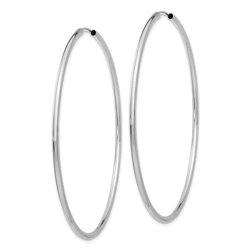 Lovely Rita's Earrings 14k White Gold Polished Endless Hoop Earrings 2mm x 65mm