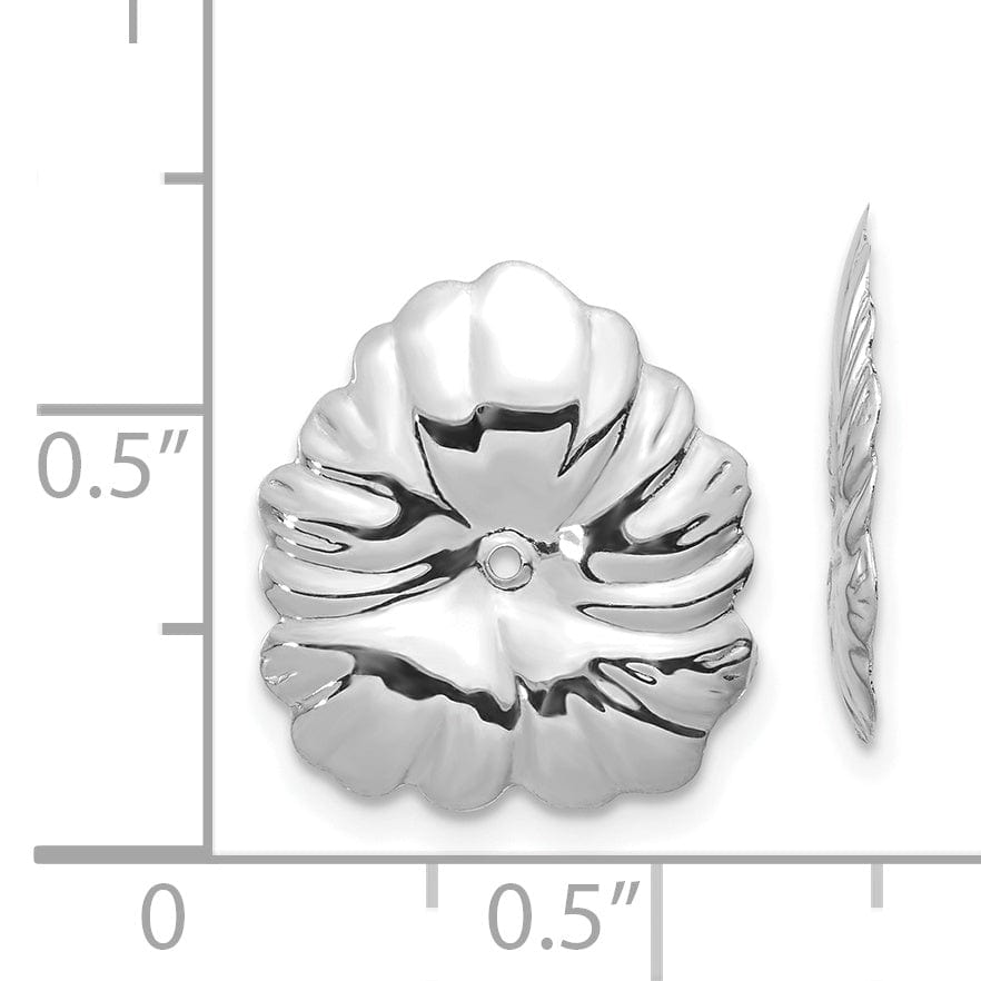 Lovely Rita's Earrings 14k White Gold Polished Finish Flora Design Earring Jackets