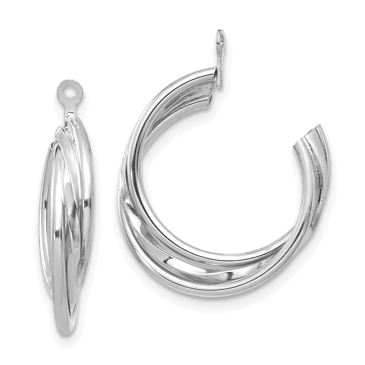 Lovely Rita's Earrings 14K White Gold Polished Finish Hoop Earring Jackets