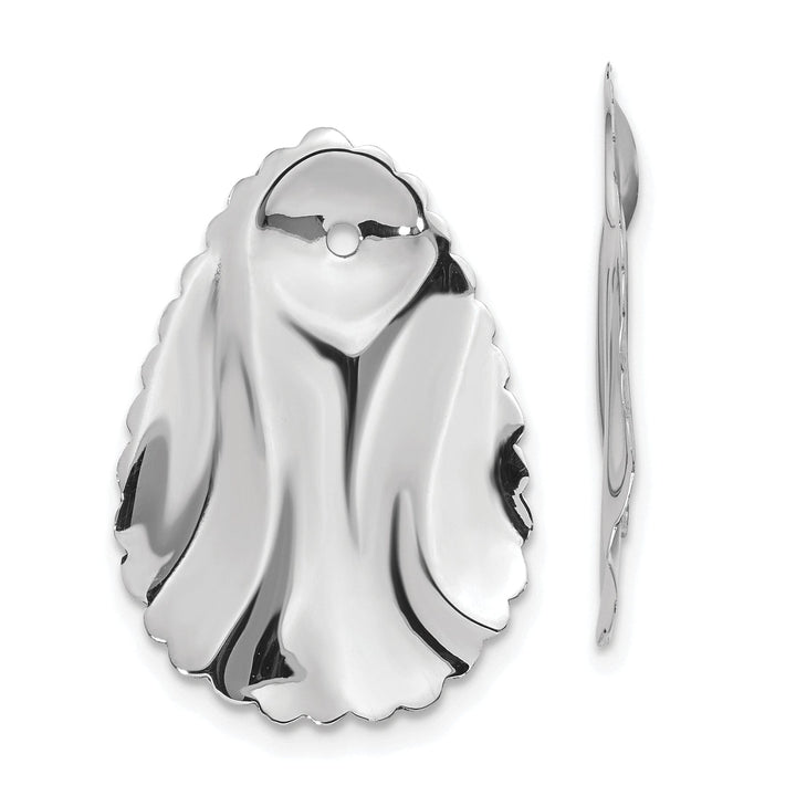 Lovely Rita's Earrings 14k White Gold Polished Hammered Oval Earring Jackets