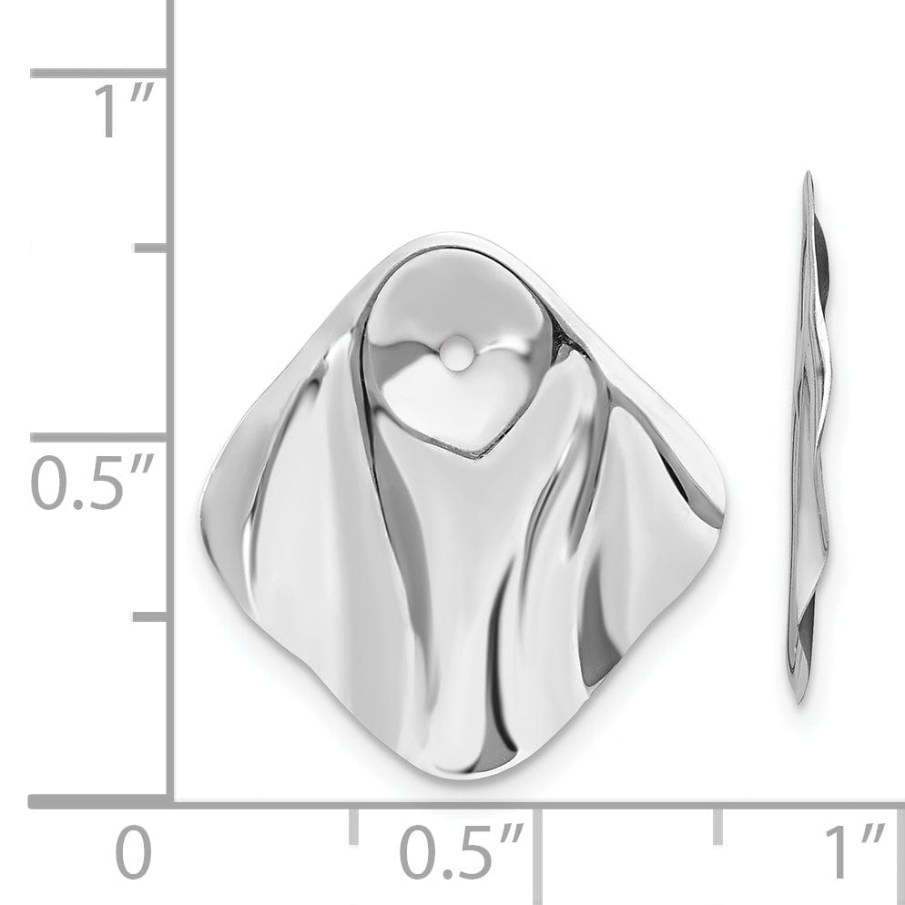 Lovely Rita's Earrings 14k White Gold Polished Hammered Square Design Earring Jackets