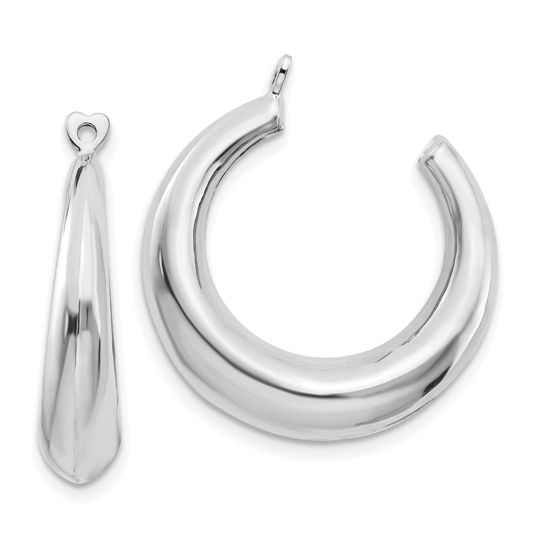 Lovely Rita's Earrings 14k White Gold Polished Hollow Tapered Hoop Earring Jackets
