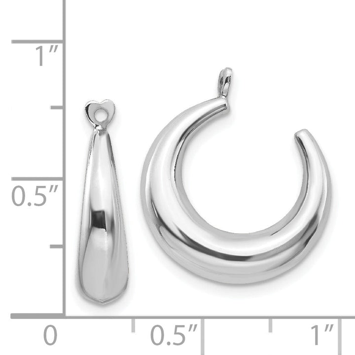 Lovely Rita's Earrings 14k White Gold Polished Hollow Tapered Hoop Earring Jackets