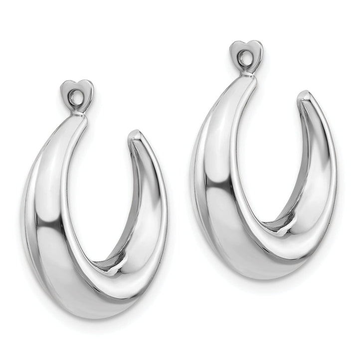 Lovely Rita's Earrings 14k White Gold Polished Hollow Tapered Hoop Earring Jackets