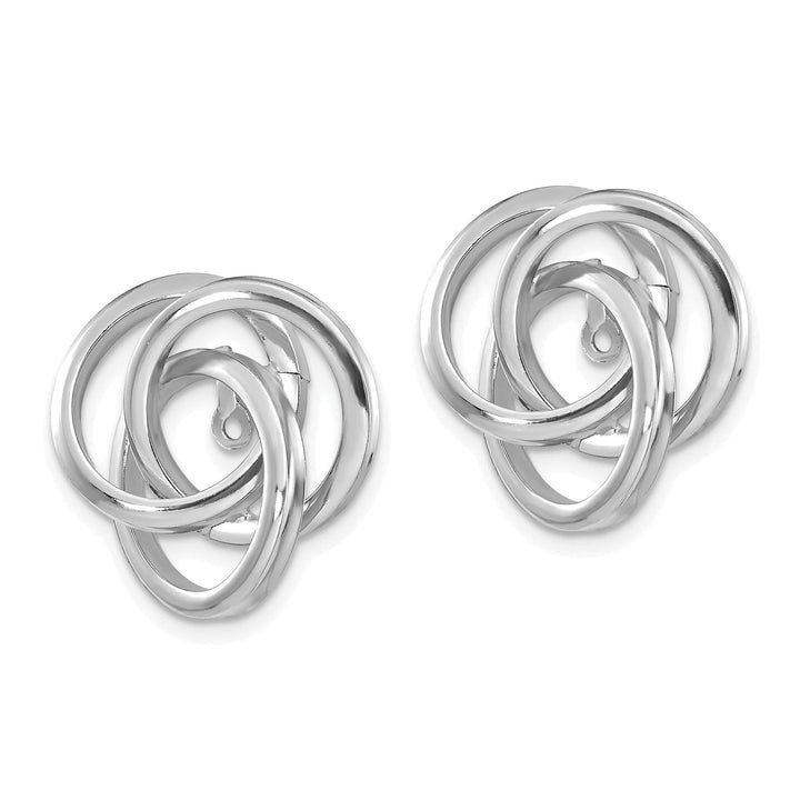 Lovely Rita's Earrings 14K White Gold Polished Love Knot Earring Jackets